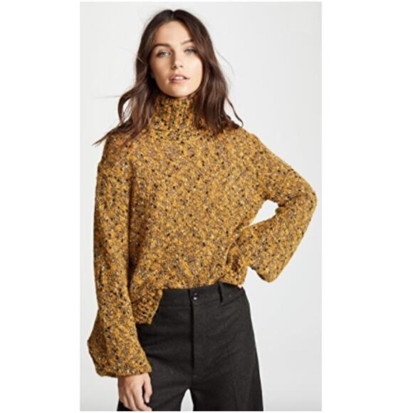 A.L.C. Sumner Turtleneck Sweater in Mustard Multi - Picture 2 of 7